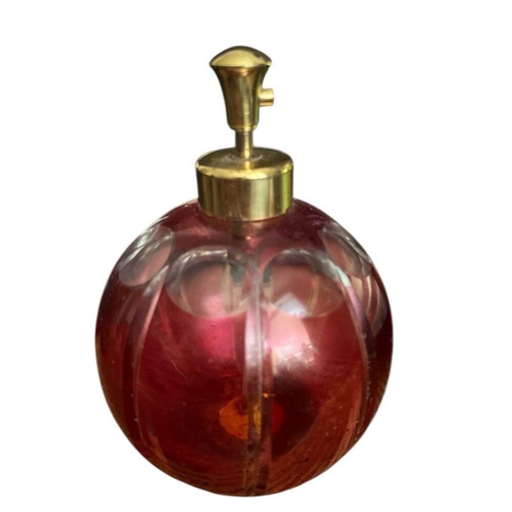 Vintage IRICE Perfume Atomizer Cranberry Glass Bottle Germany